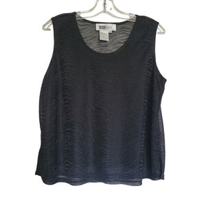 Chagall Black Sheer Sleeveless Top Size L